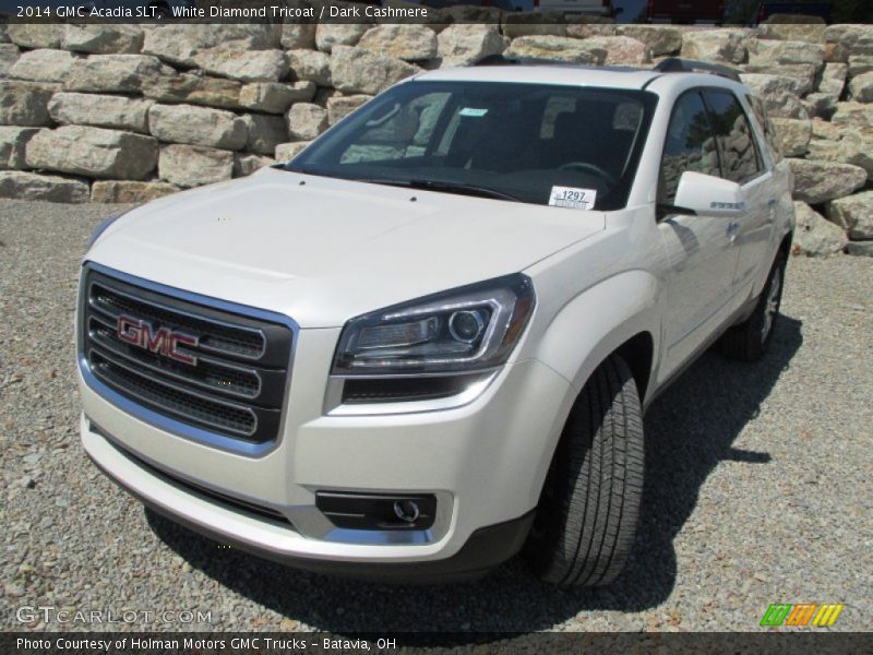 White Diamond Tricoat / Dark Cashmere 2014 GMC Acadia SLT