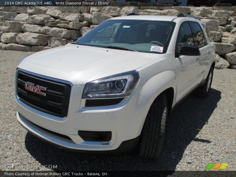 White Diamond Tricoat / Ebony 2014 GMC Acadia SLE AWD