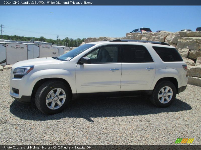 White Diamond Tricoat / Ebony 2014 GMC Acadia SLE AWD