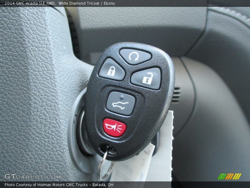 White Diamond Tricoat / Ebony 2014 GMC Acadia SLE AWD