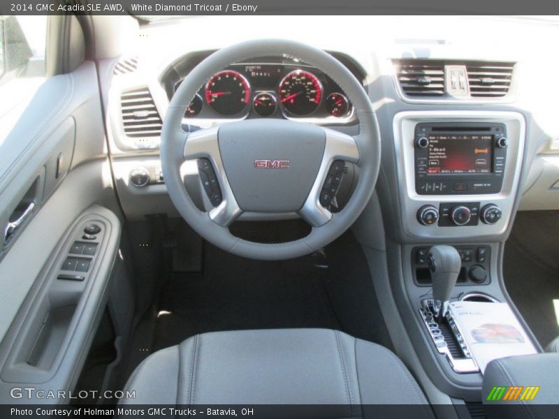 White Diamond Tricoat / Ebony 2014 GMC Acadia SLE AWD