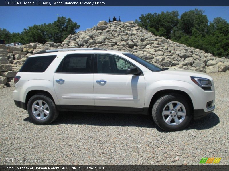 White Diamond Tricoat / Ebony 2014 GMC Acadia SLE AWD