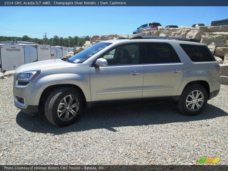 Champagne Silver Metallic / Dark Cashmere 2014 GMC Acadia SLT AWD