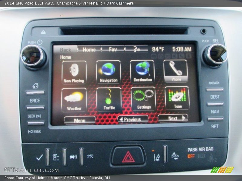 Champagne Silver Metallic / Dark Cashmere 2014 GMC Acadia SLT AWD