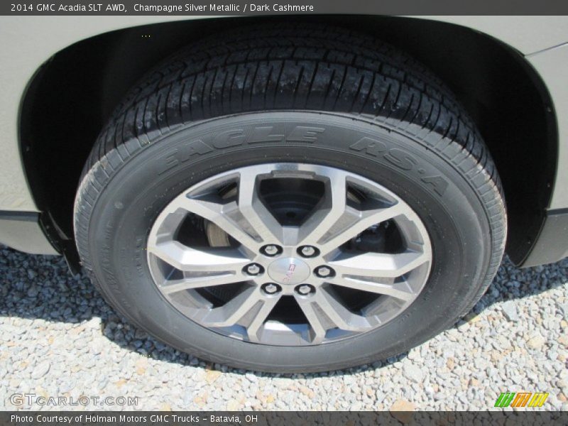 Champagne Silver Metallic / Dark Cashmere 2014 GMC Acadia SLT AWD