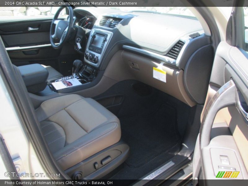 Champagne Silver Metallic / Dark Cashmere 2014 GMC Acadia SLT AWD