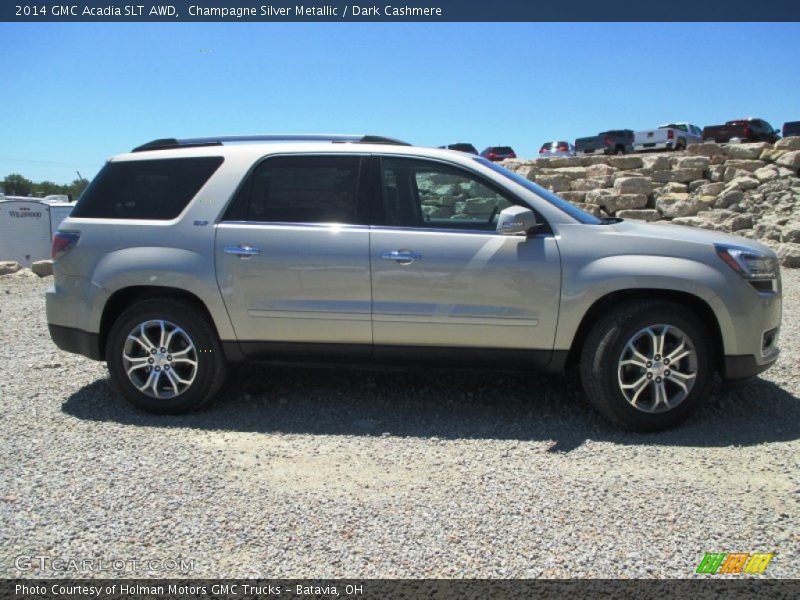 Champagne Silver Metallic / Dark Cashmere 2014 GMC Acadia SLT AWD