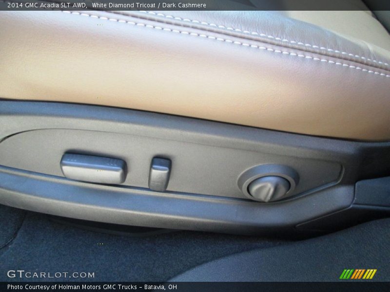 White Diamond Tricoat / Dark Cashmere 2014 GMC Acadia SLT AWD