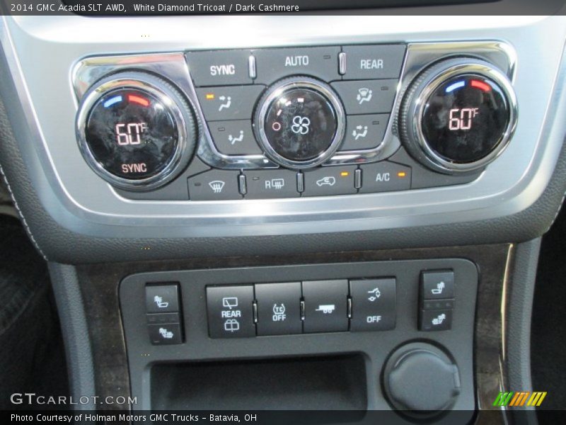 White Diamond Tricoat / Dark Cashmere 2014 GMC Acadia SLT AWD