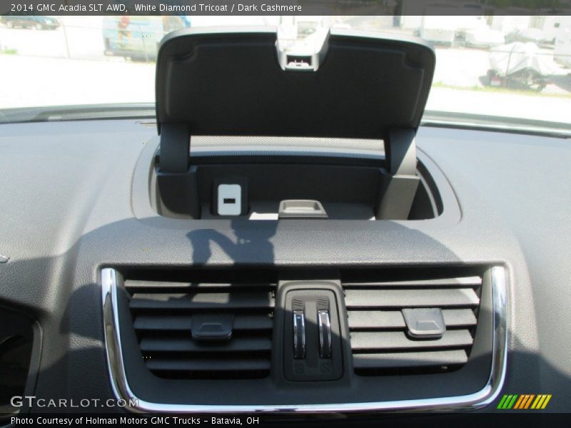 White Diamond Tricoat / Dark Cashmere 2014 GMC Acadia SLT AWD