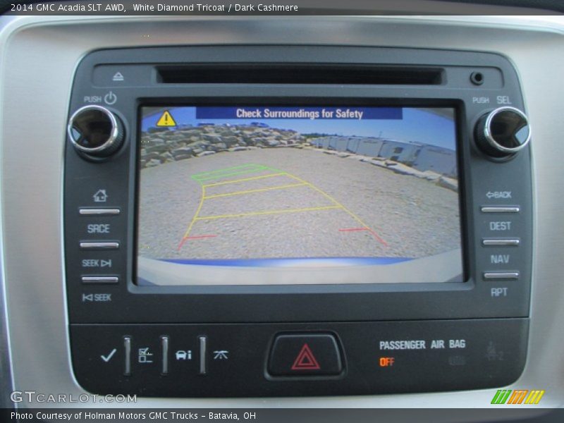 White Diamond Tricoat / Dark Cashmere 2014 GMC Acadia SLT AWD