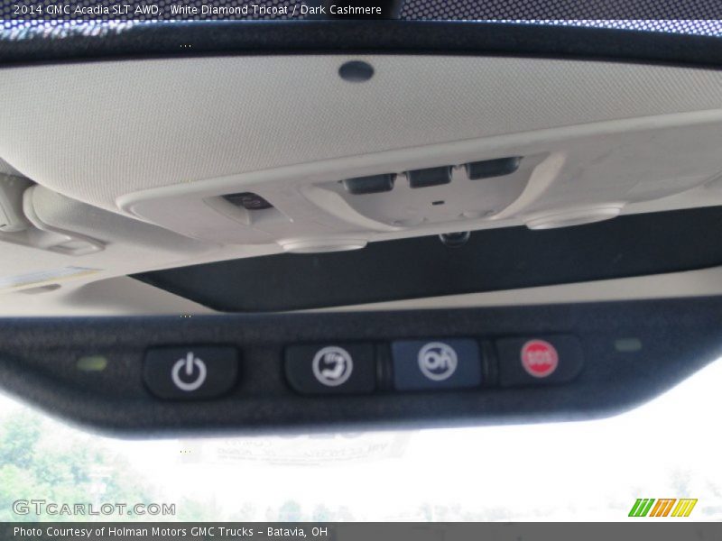 White Diamond Tricoat / Dark Cashmere 2014 GMC Acadia SLT AWD