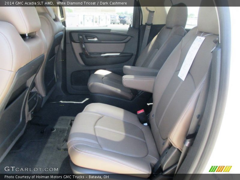 White Diamond Tricoat / Dark Cashmere 2014 GMC Acadia SLT AWD