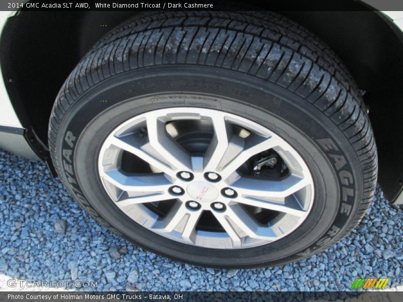 White Diamond Tricoat / Dark Cashmere 2014 GMC Acadia SLT AWD