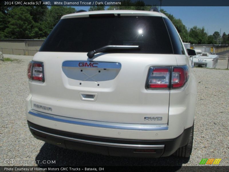 White Diamond Tricoat / Dark Cashmere 2014 GMC Acadia SLT AWD