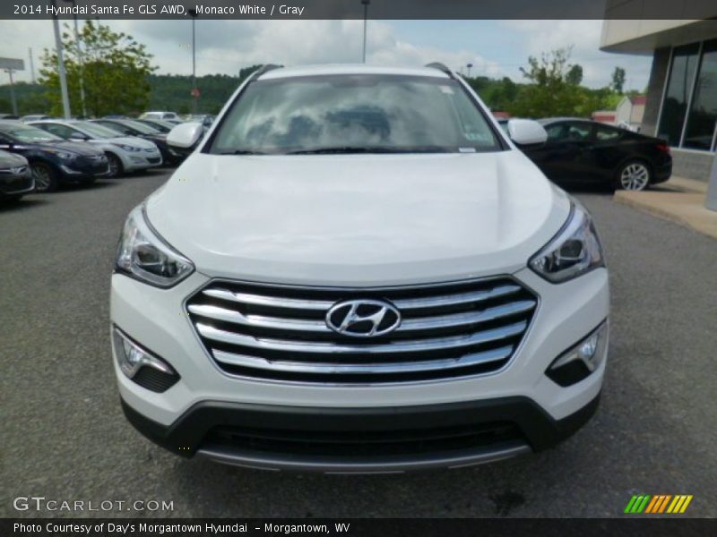 Monaco White / Gray 2014 Hyundai Santa Fe GLS AWD