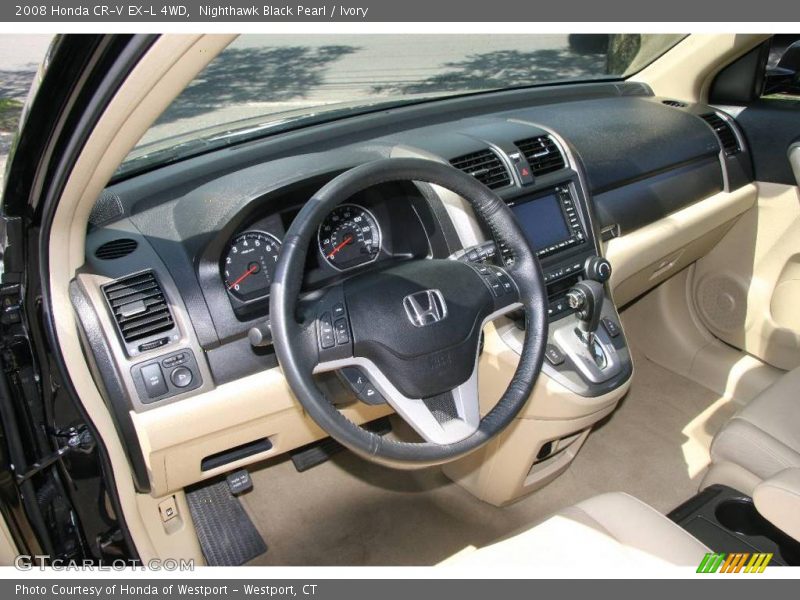 Nighthawk Black Pearl / Ivory 2008 Honda CR-V EX-L 4WD