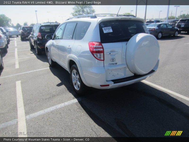 Blizzard White Pearl / Sand Beige 2012 Toyota RAV4 V6 Limited 4WD