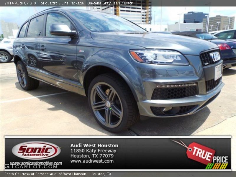 Daytona Gray Pearl / Black 2014 Audi Q7 3.0 TFSI quattro S Line Package