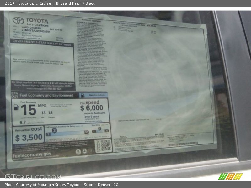 Blizzard Pearl / Black 2014 Toyota Land Cruiser