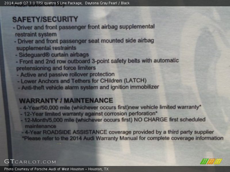 Daytona Gray Pearl / Black 2014 Audi Q7 3.0 TFSI quattro S Line Package