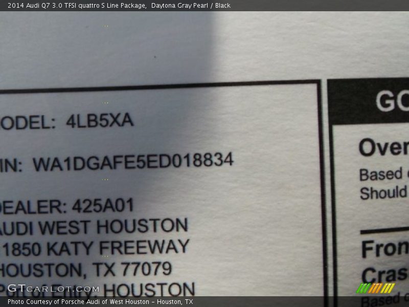 Daytona Gray Pearl / Black 2014 Audi Q7 3.0 TFSI quattro S Line Package