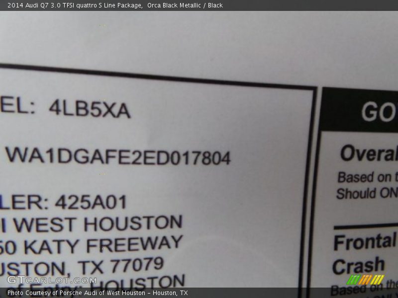 Orca Black Metallic / Black 2014 Audi Q7 3.0 TFSI quattro S Line Package
