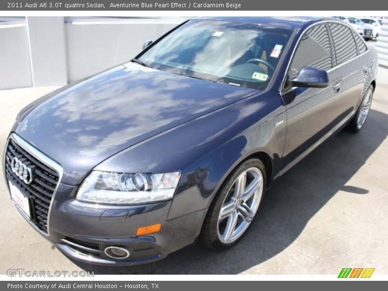Aventurine Blue Pearl Effect / Cardamom Beige 2011 Audi A6 3.0T quattro Sedan