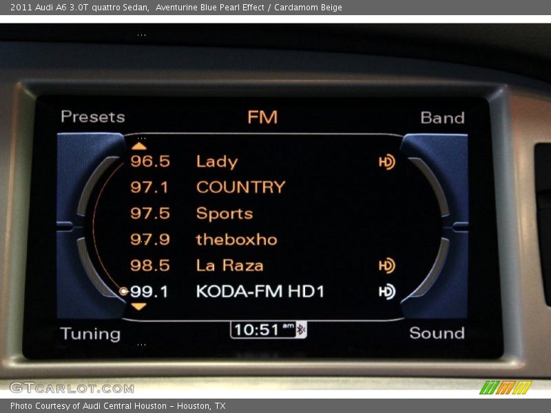 Aventurine Blue Pearl Effect / Cardamom Beige 2011 Audi A6 3.0T quattro Sedan