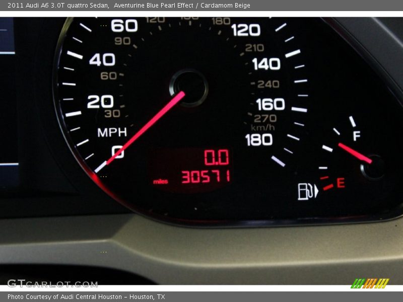 Aventurine Blue Pearl Effect / Cardamom Beige 2011 Audi A6 3.0T quattro Sedan