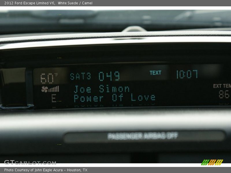 White Suede / Camel 2012 Ford Escape Limited V6