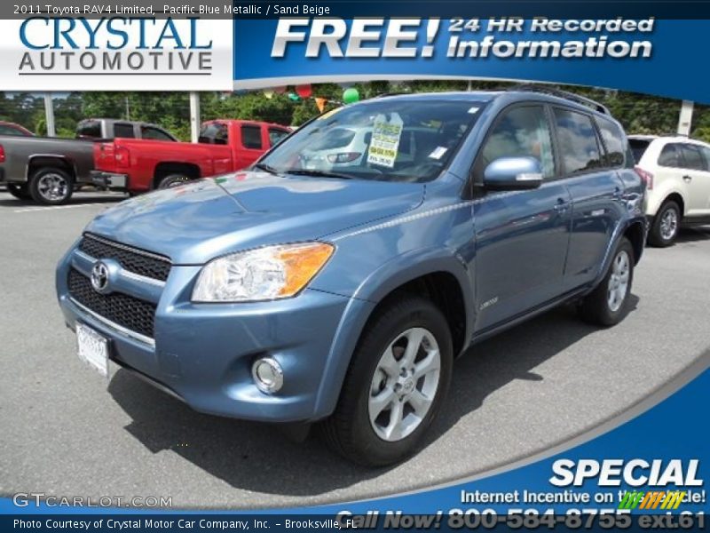 Pacific Blue Metallic / Sand Beige 2011 Toyota RAV4 Limited
