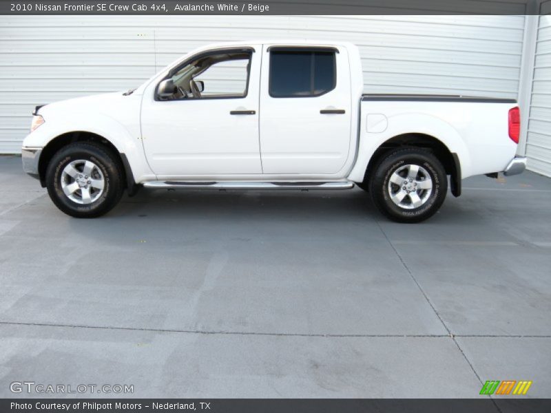 Avalanche White / Beige 2010 Nissan Frontier SE Crew Cab 4x4