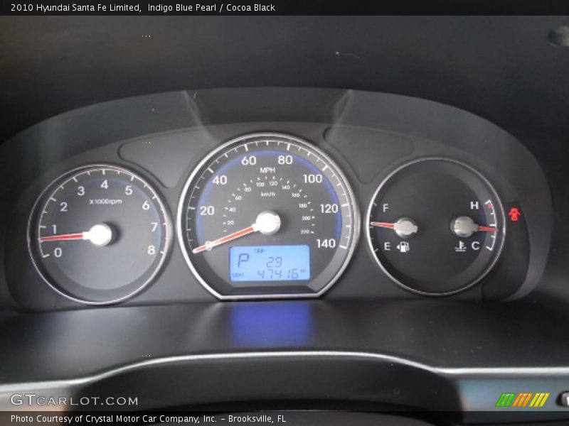 Indigo Blue Pearl / Cocoa Black 2010 Hyundai Santa Fe Limited
