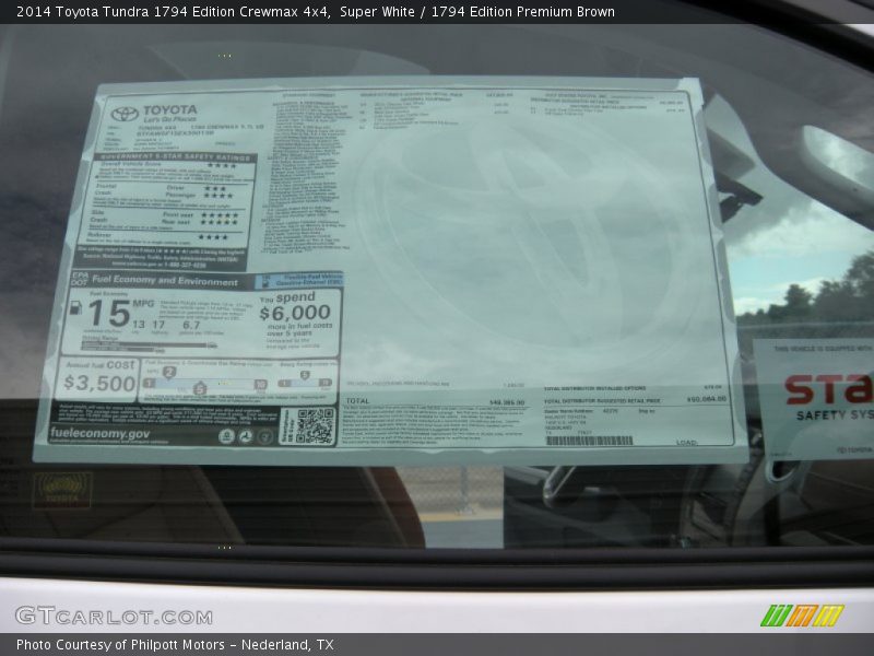 Super White / 1794 Edition Premium Brown 2014 Toyota Tundra 1794 Edition Crewmax 4x4