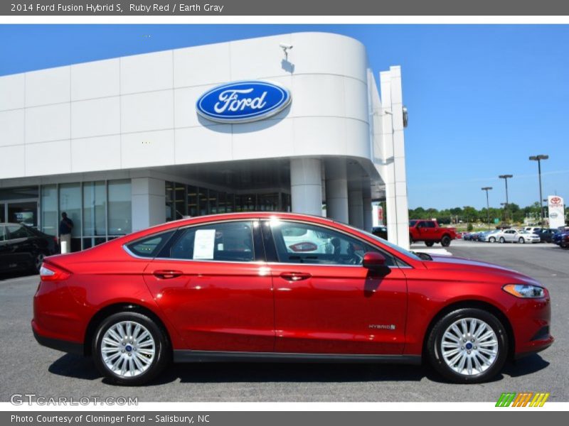 Ruby Red / Earth Gray 2014 Ford Fusion Hybrid S