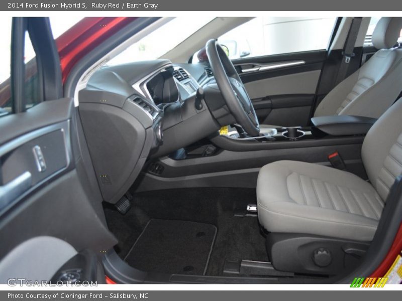 Ruby Red / Earth Gray 2014 Ford Fusion Hybrid S