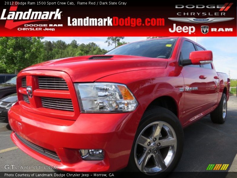 Flame Red / Dark Slate Gray 2012 Dodge Ram 1500 Sport Crew Cab
