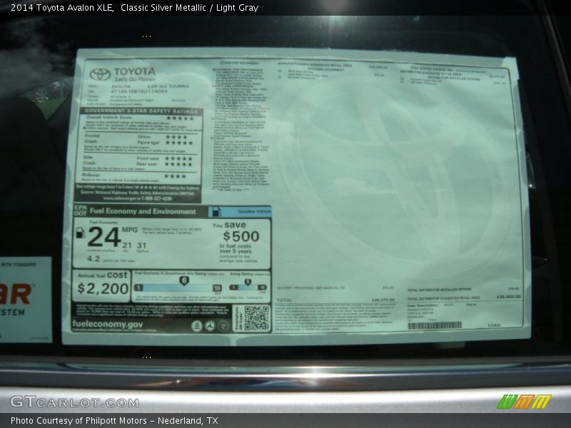 Classic Silver Metallic / Light Gray 2014 Toyota Avalon XLE