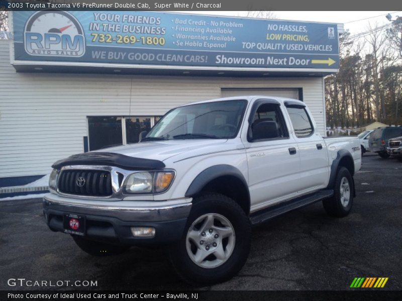 Super White / Charcoal 2003 Toyota Tacoma V6 PreRunner Double Cab