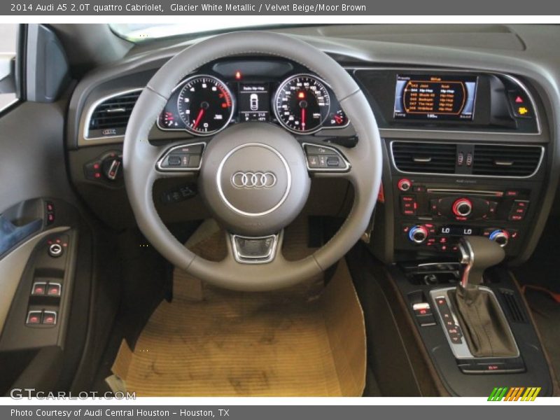 Glacier White Metallic / Velvet Beige/Moor Brown 2014 Audi A5 2.0T quattro Cabriolet