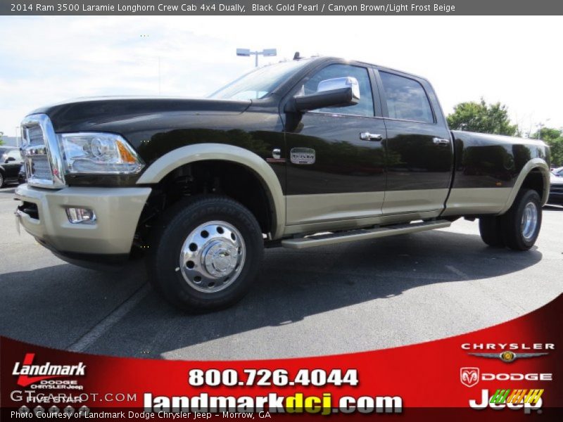 Black Gold Pearl / Canyon Brown/Light Frost Beige 2014 Ram 3500 Laramie Longhorn Crew Cab 4x4 Dually