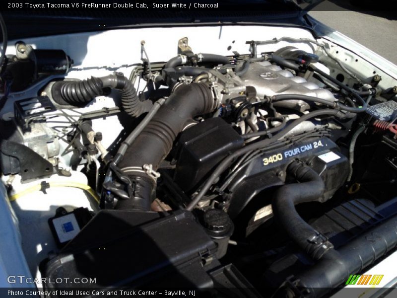 Super White / Charcoal 2003 Toyota Tacoma V6 PreRunner Double Cab