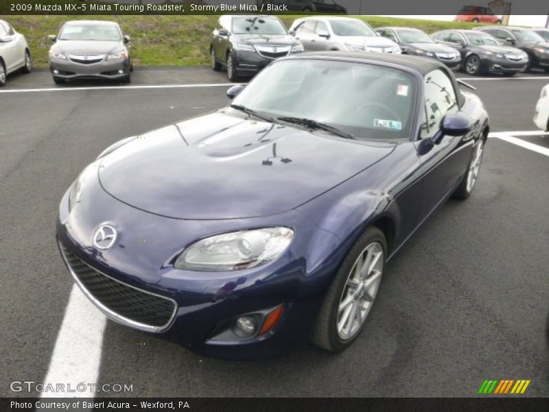 Stormy Blue Mica / Black 2009 Mazda MX-5 Miata Touring Roadster