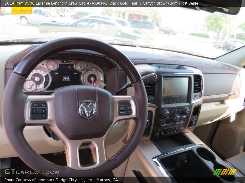 Black Gold Pearl / Canyon Brown/Light Frost Beige 2014 Ram 3500 Laramie Longhorn Crew Cab 4x4 Dually