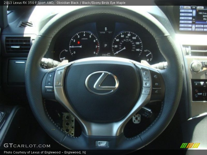 Obsidian Black / Black/Ebony Birds Eye Maple 2013 Lexus RX 350 F Sport AWD