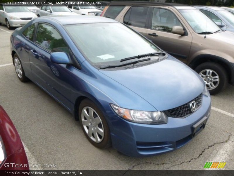 Atomic Blue Metallic / Gray 2011 Honda Civic LX Coupe