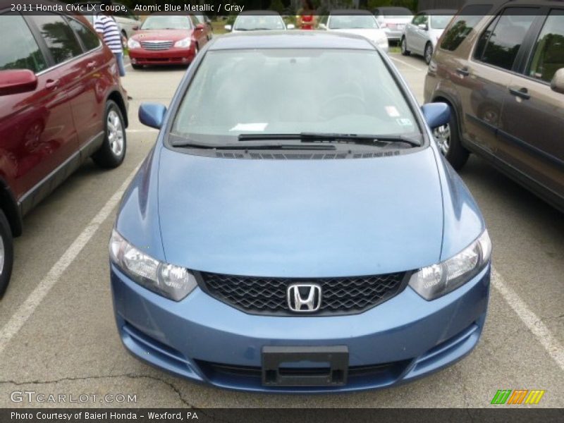 Atomic Blue Metallic / Gray 2011 Honda Civic LX Coupe