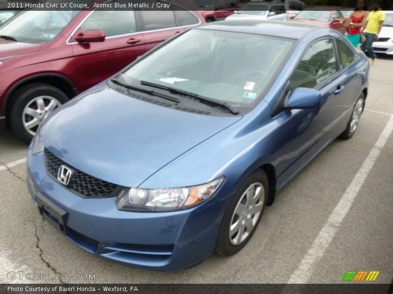 Atomic Blue Metallic / Gray 2011 Honda Civic LX Coupe