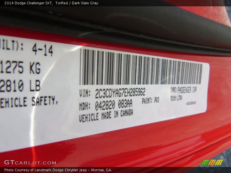 TorRed / Dark Slate Gray 2014 Dodge Challenger SXT